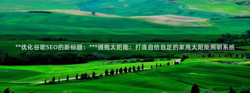 **优化谷歌SEO的新标题：***拥抱太阳能：打造自给自足的家用太阳能照明系统