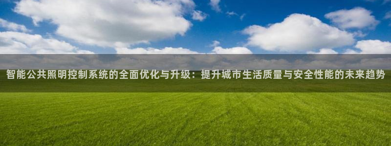 智能公共照明控制系统的全面优化与升级:提升城市生活质量与安全性能的未来趋势